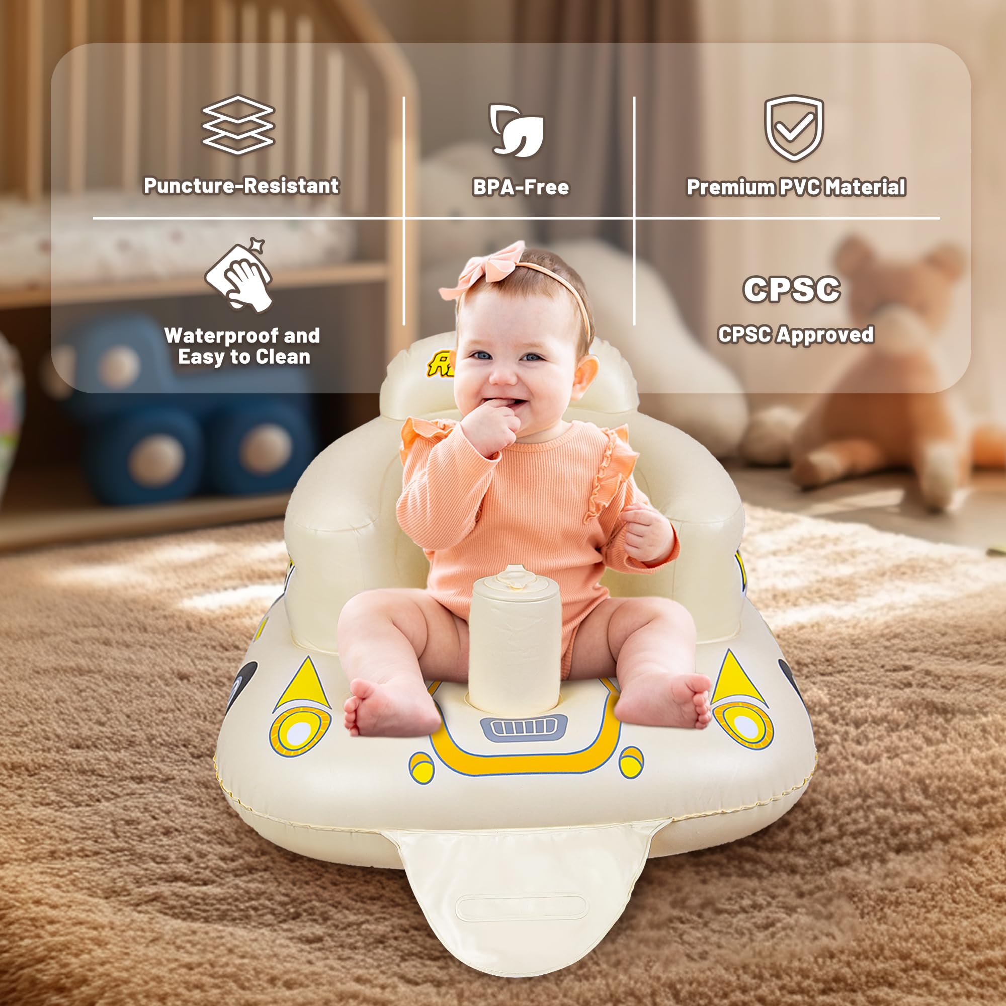 JOSEN inflatable seat built-in pump demonstrates quick inflation for busy days