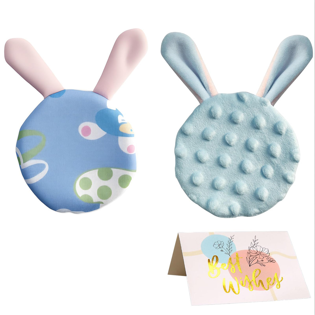 Josuyofo Scent Bonding Rabbit close-up in soft dimple fleece for infant comfort.
