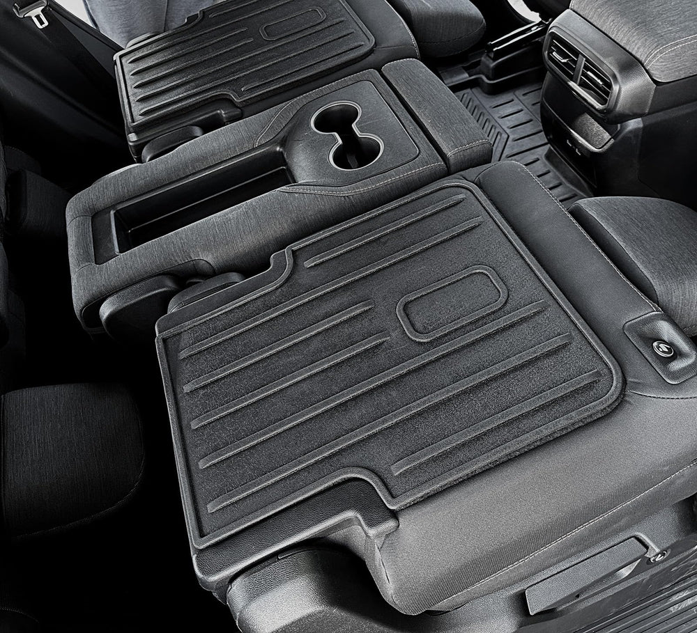 JOULARISE backrest mats in-car view show easy hook-and-loop installation