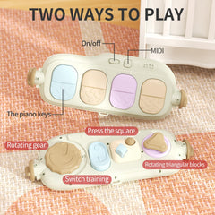 Jovow 2-in-1 baby gym piano panel with illuminated keys for sensory visual development