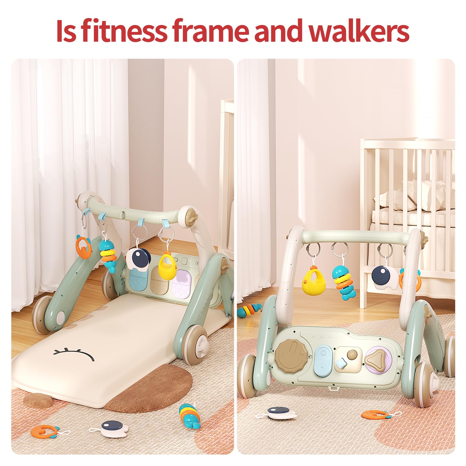 Jovow 2-in-1 baby gym safe materials with smooth edges for worry-free play