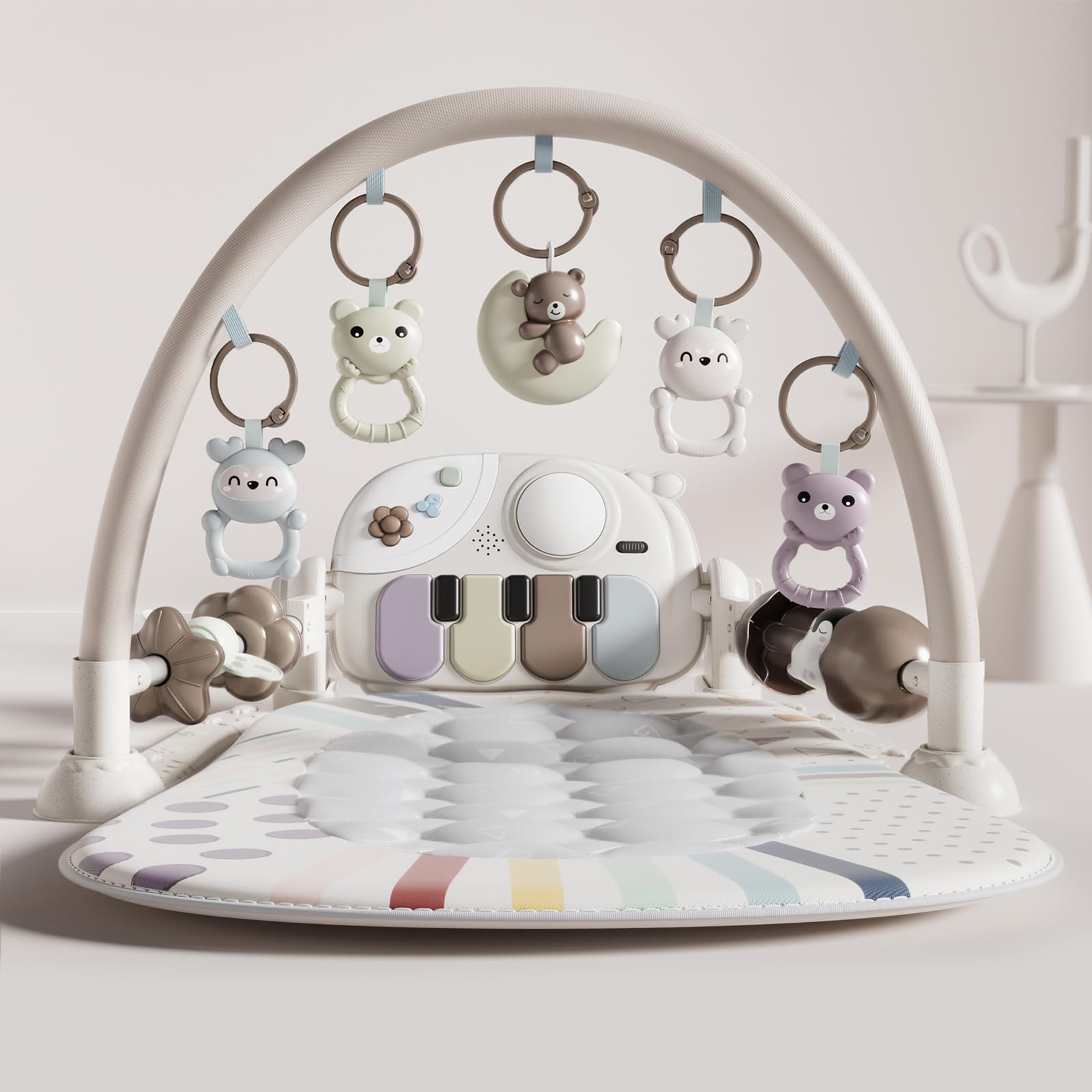 Jovow Baby Gym arch bridge supports tummy time and sensory play.