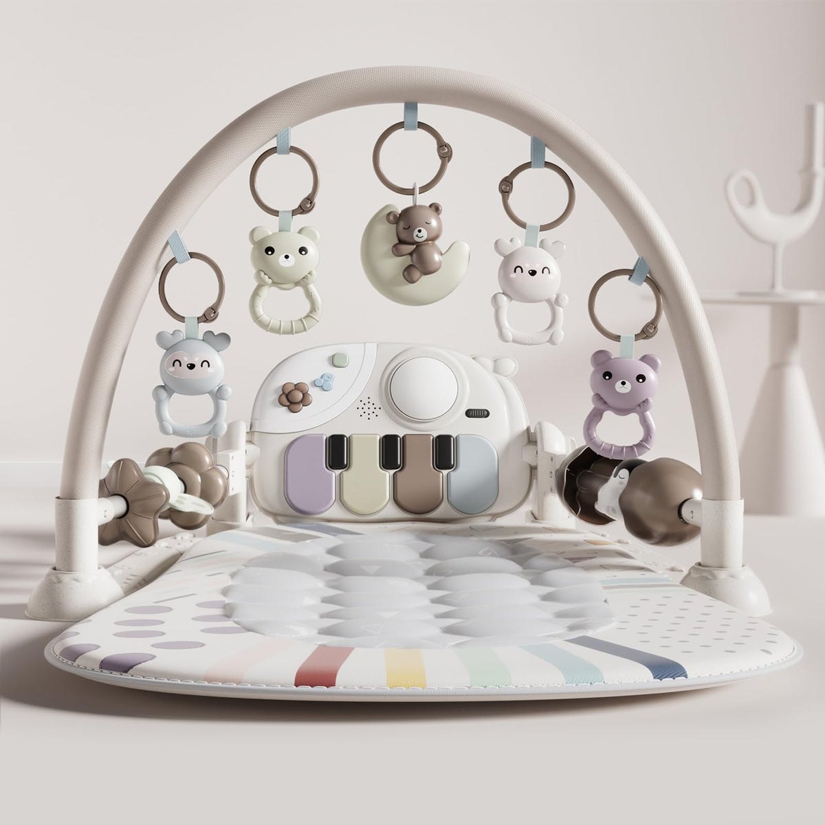 Jovow Baby Gym arch bridge supports tummy time and sensory play.