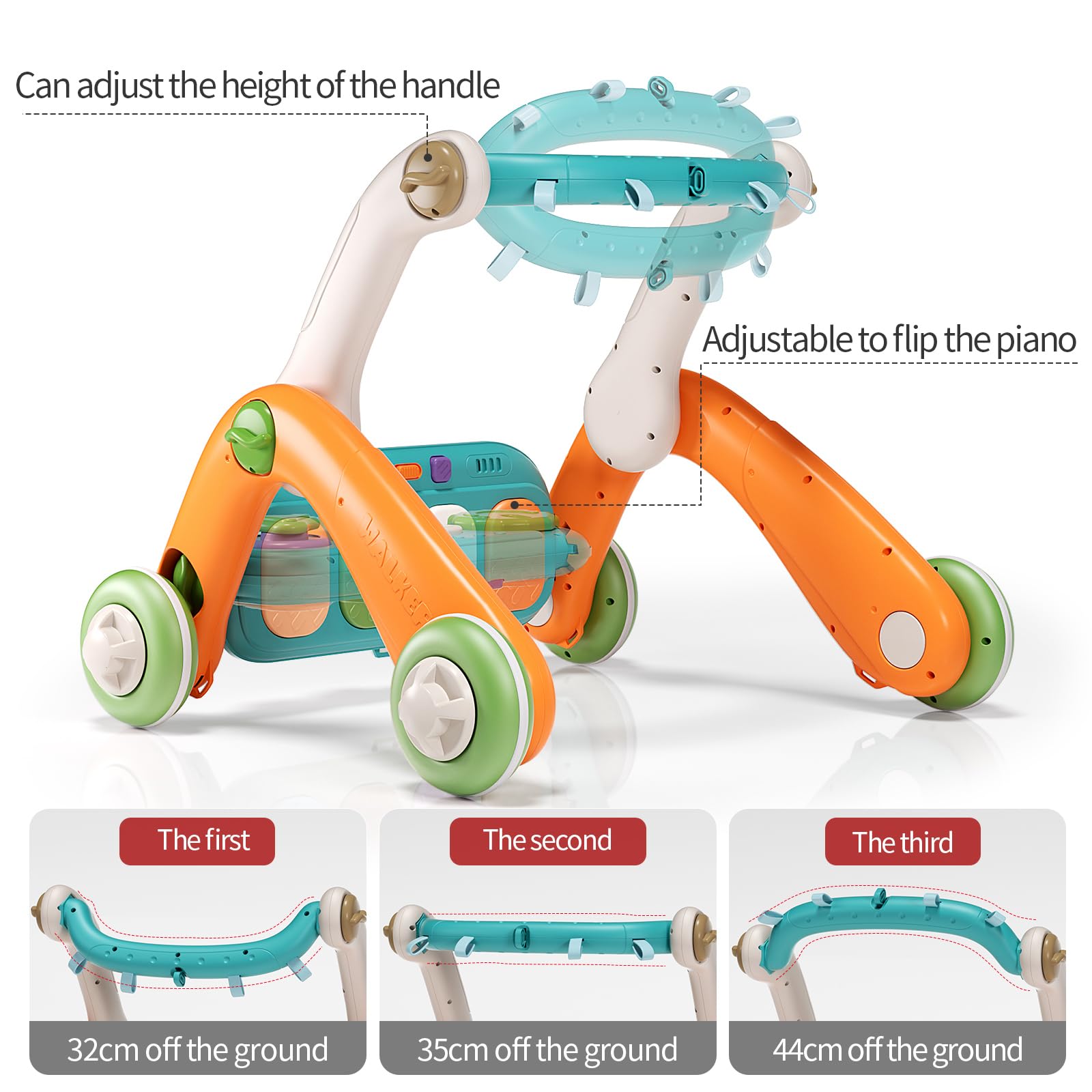 Jovow baby gym triangle base stays stable for safe early walking.