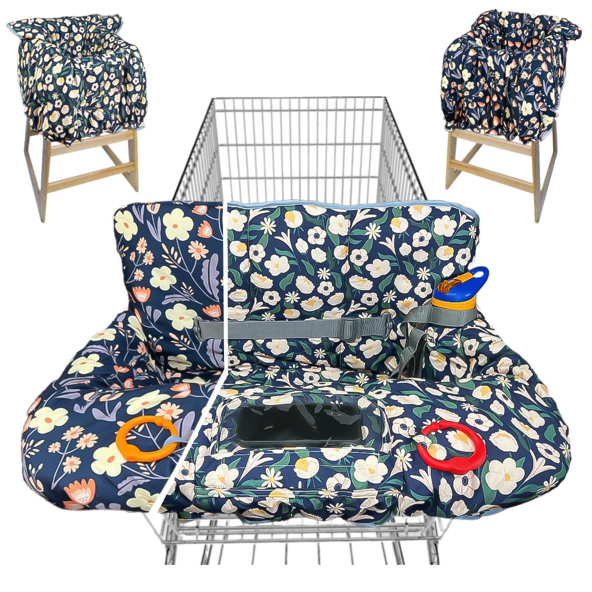 JOWEY dual-sided cart cover provides full protection during shopping.