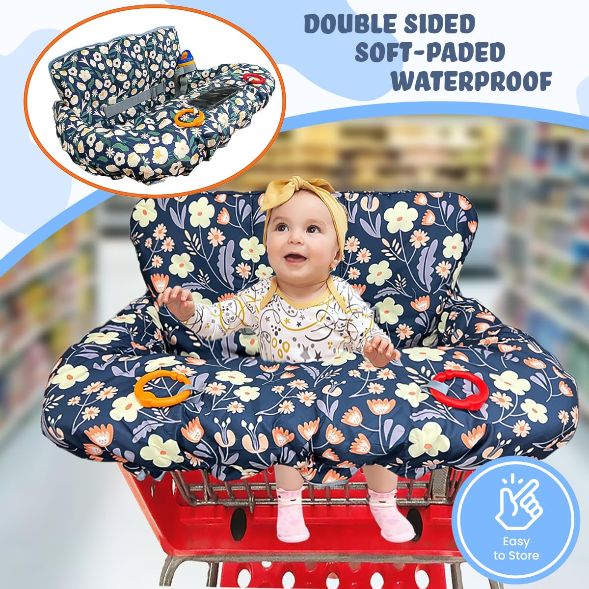 JOWEY foldable design stores compactly in a diaper bag.