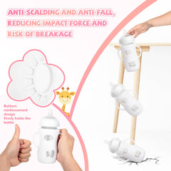 Joxodak Philips Avent natural glass bottle grip sleeve promotes baby self-holding.