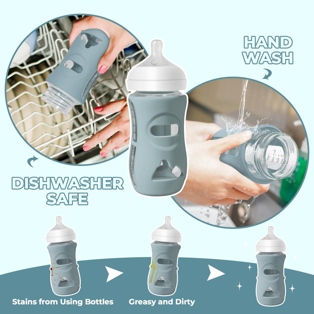 Joxodak baby-feeding-friendly sleeve for Philips Avent 8oz bottle, color variety enhances sharing.