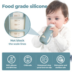 Joxodak blue sleeve for Philips Avent 8oz glass bottle, protects against drops and scratches.
