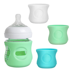 Joxodak silicone sleeve on white Philips Avent bottle enhances grip and safety.