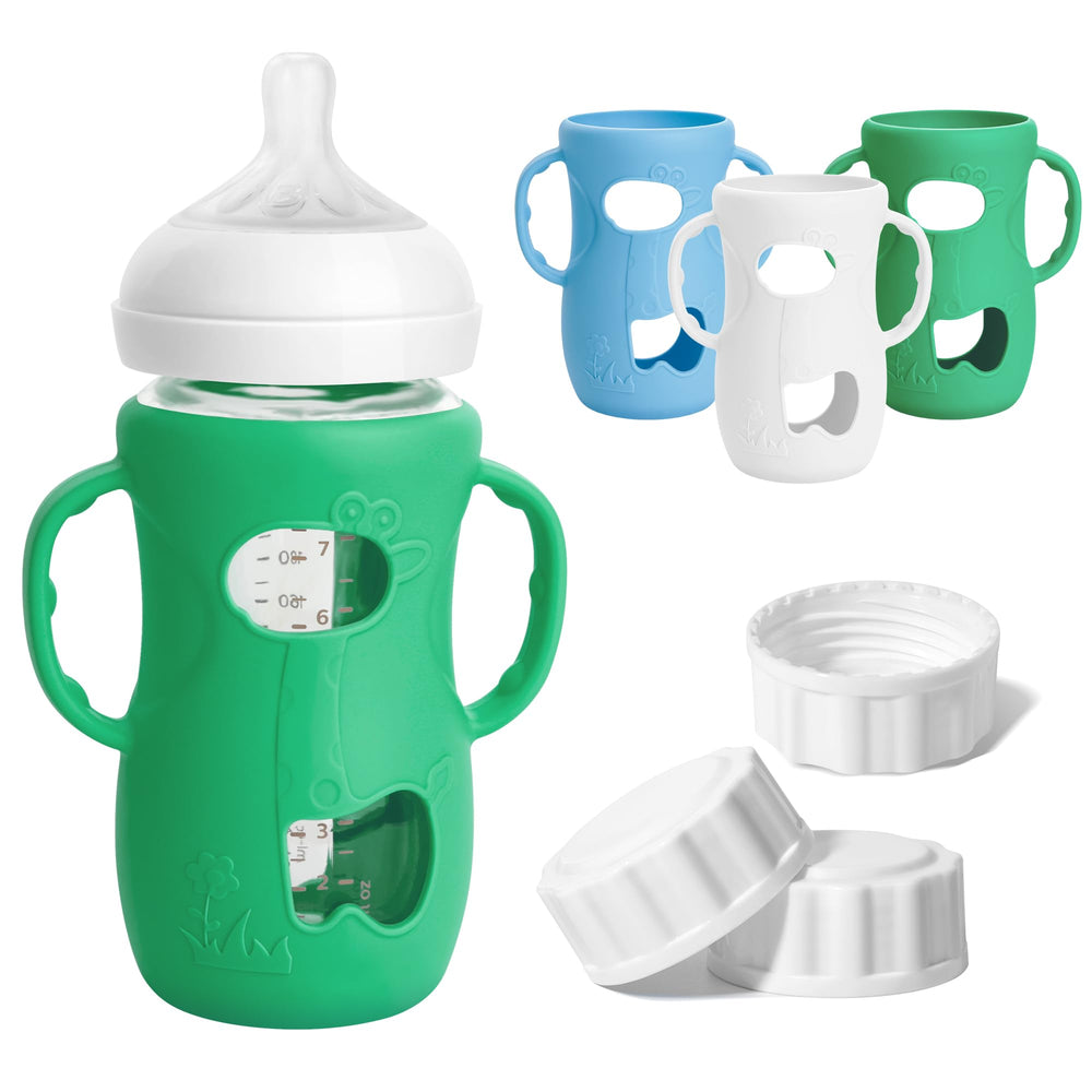 Joxodak silicone sleeve white with ergonomic handle enhances grip during feeding