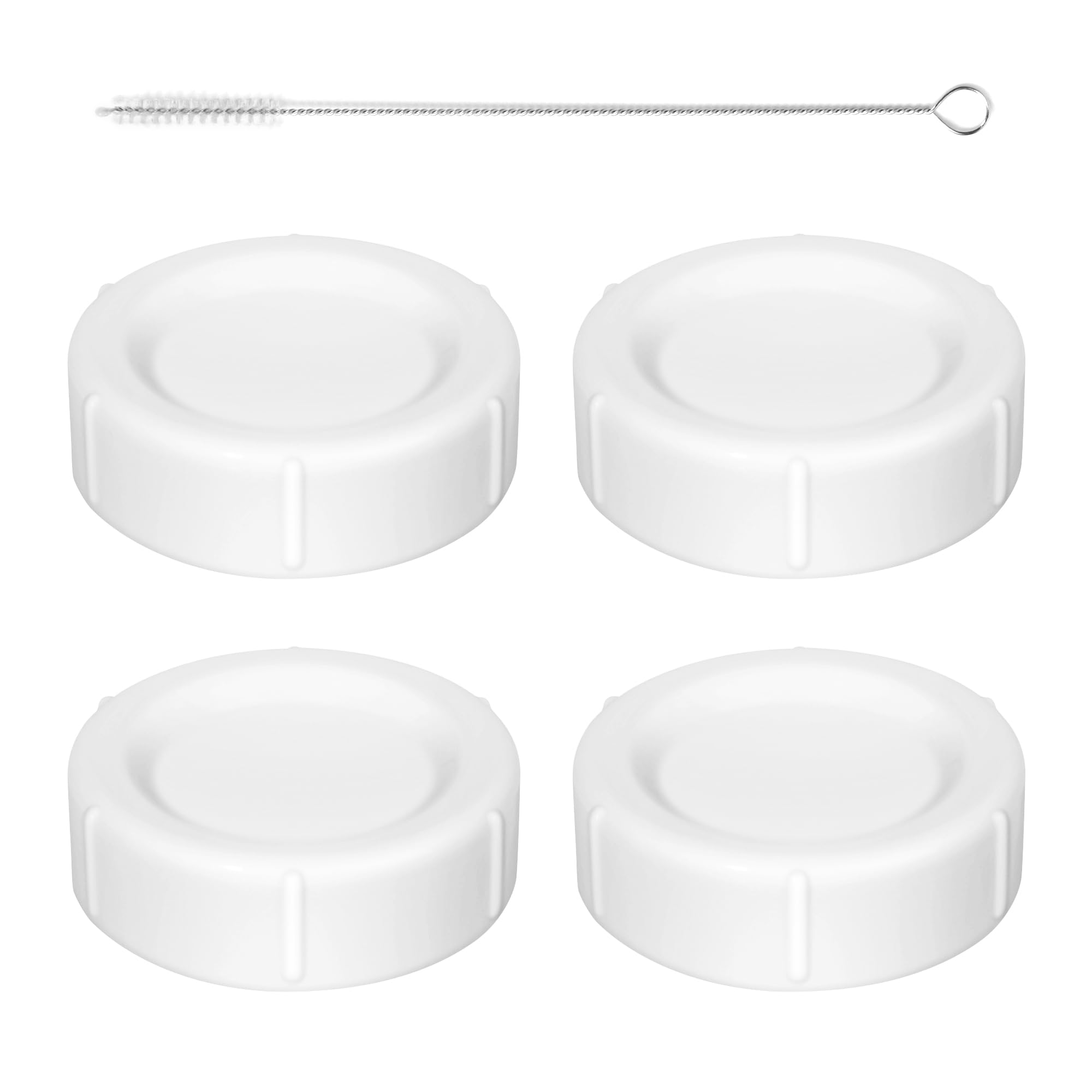 Joxodak travel bottle caps close-up; leak-proof seal for Dr Brown wide-neck bottles