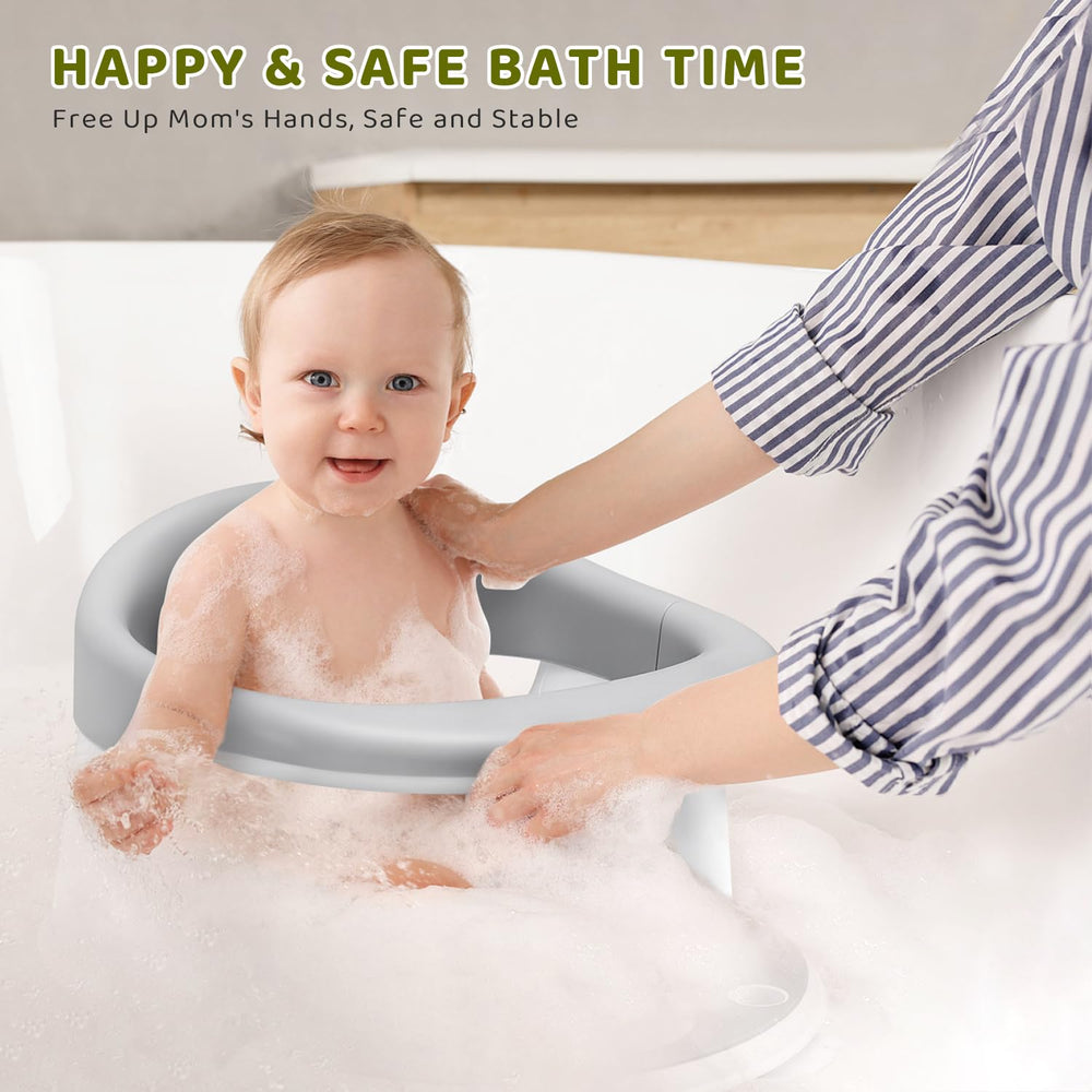Joy Anan Bath Seat with suction cups prevents slipping on tub.
