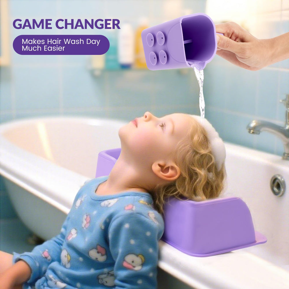JOY ANAN tear-free-rinse-cup helps direct water away from eyes during washing