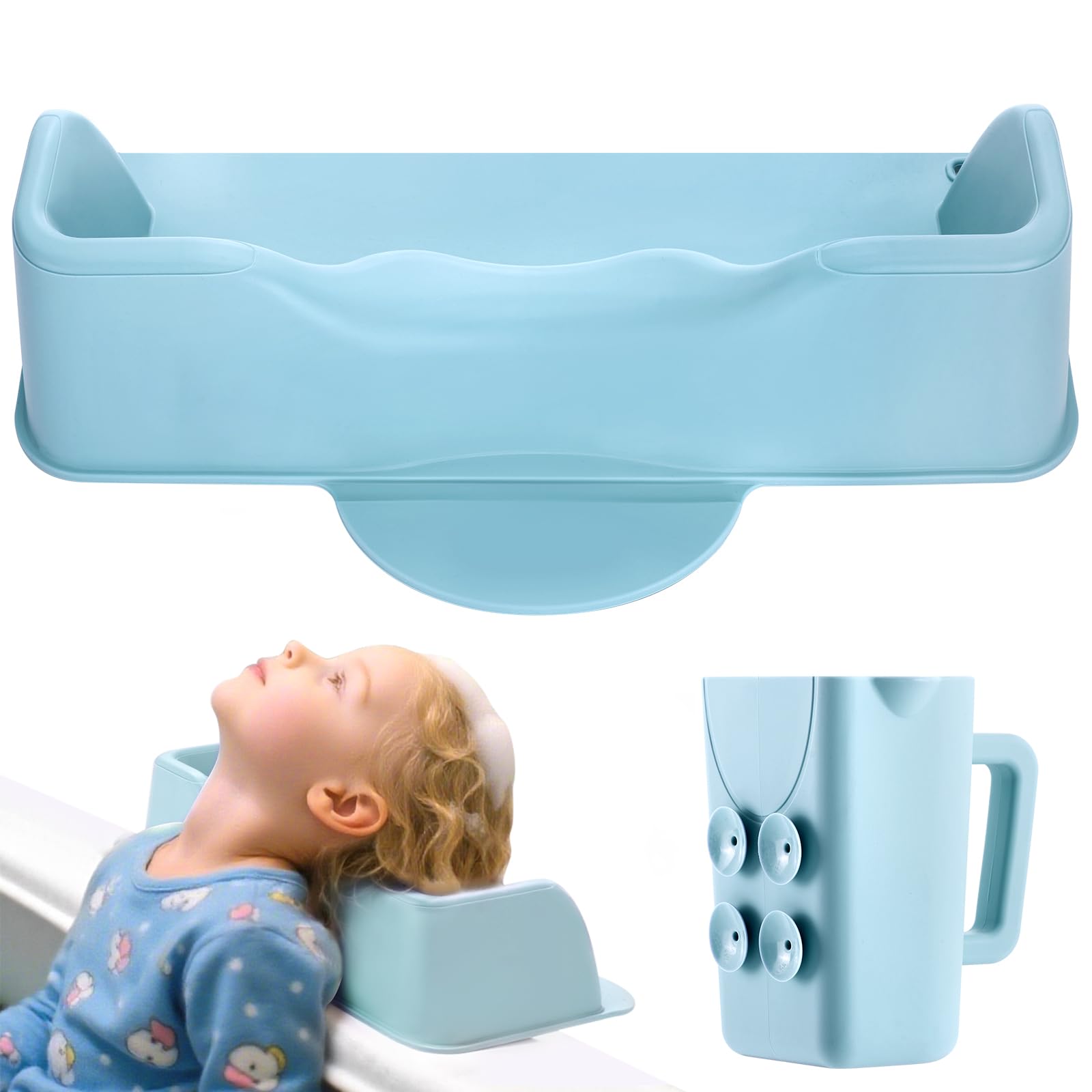 JOY ANAN hair-washing-station-kids-bowl-setup keeps water away from eyes for calmer washes.
