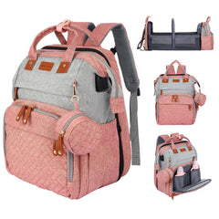JOYCE diaper bag backpack with changing table enables quick on-the-go diaper changes