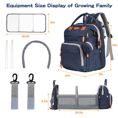 Joyce diaper bag backpack waterproof fabric resists spills and stains.