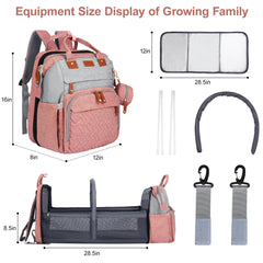 JOYCE diaper bag backpack uses waterproof fabric to resist spills and stains