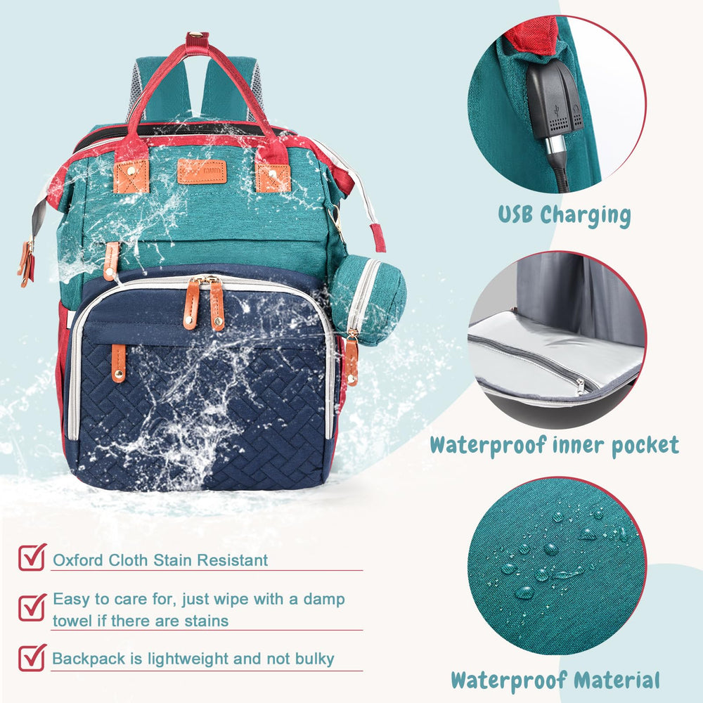 JOYCE diaper bag detachable changing table converts to storage.