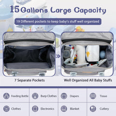 JOYCE diaper bag with large capacity and 19 pockets keeps essentials organized