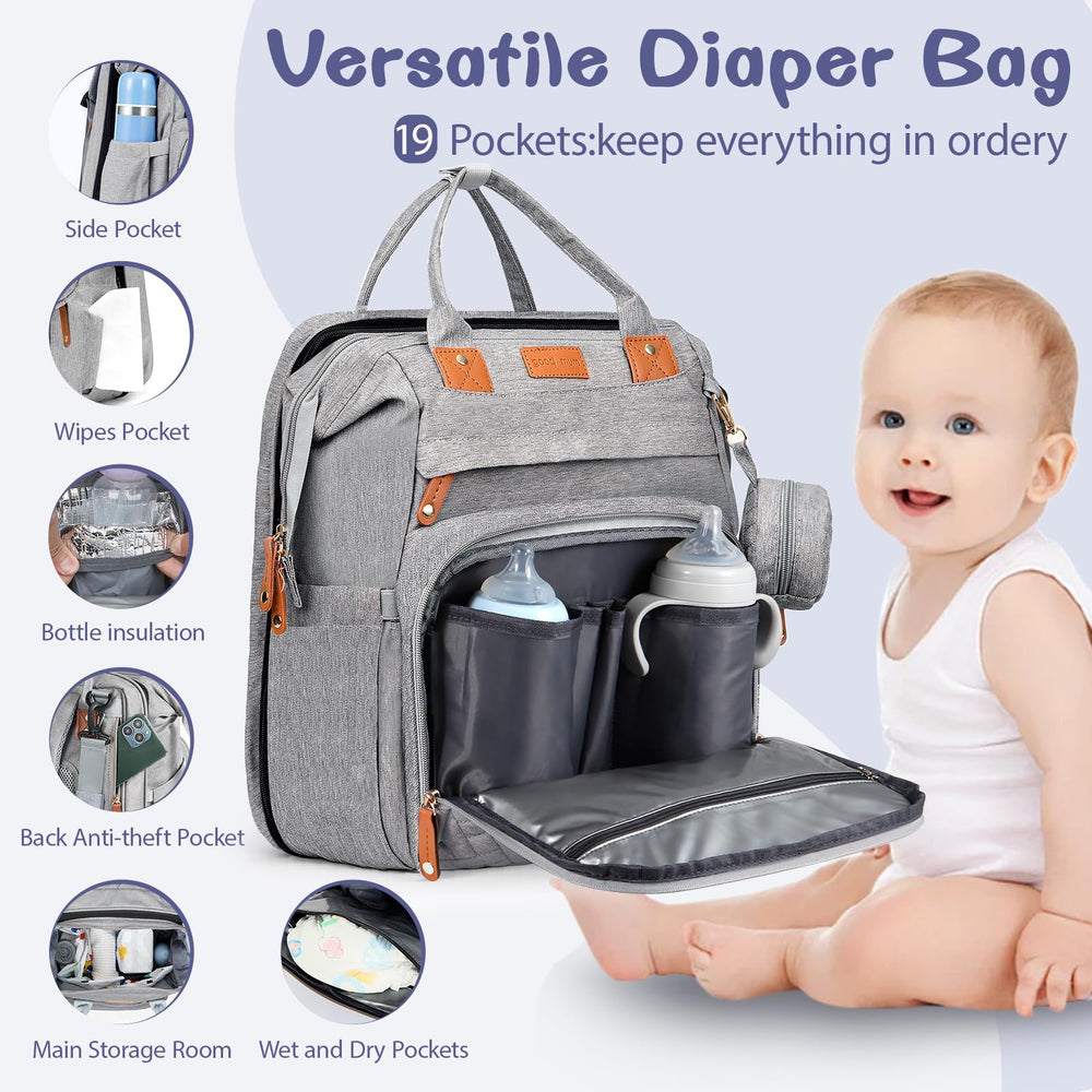 JOYCE diaper bag's removable changing table adds flexible storage and lighter carry