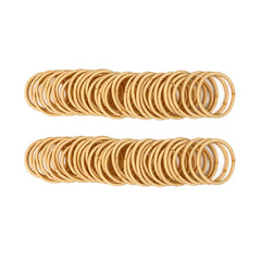 Joyeah mini-size baby hair ties in blonde offer gentle hold for fine hair.