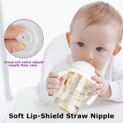 Joyfeed gravity ball straw allows sipping from any angle.