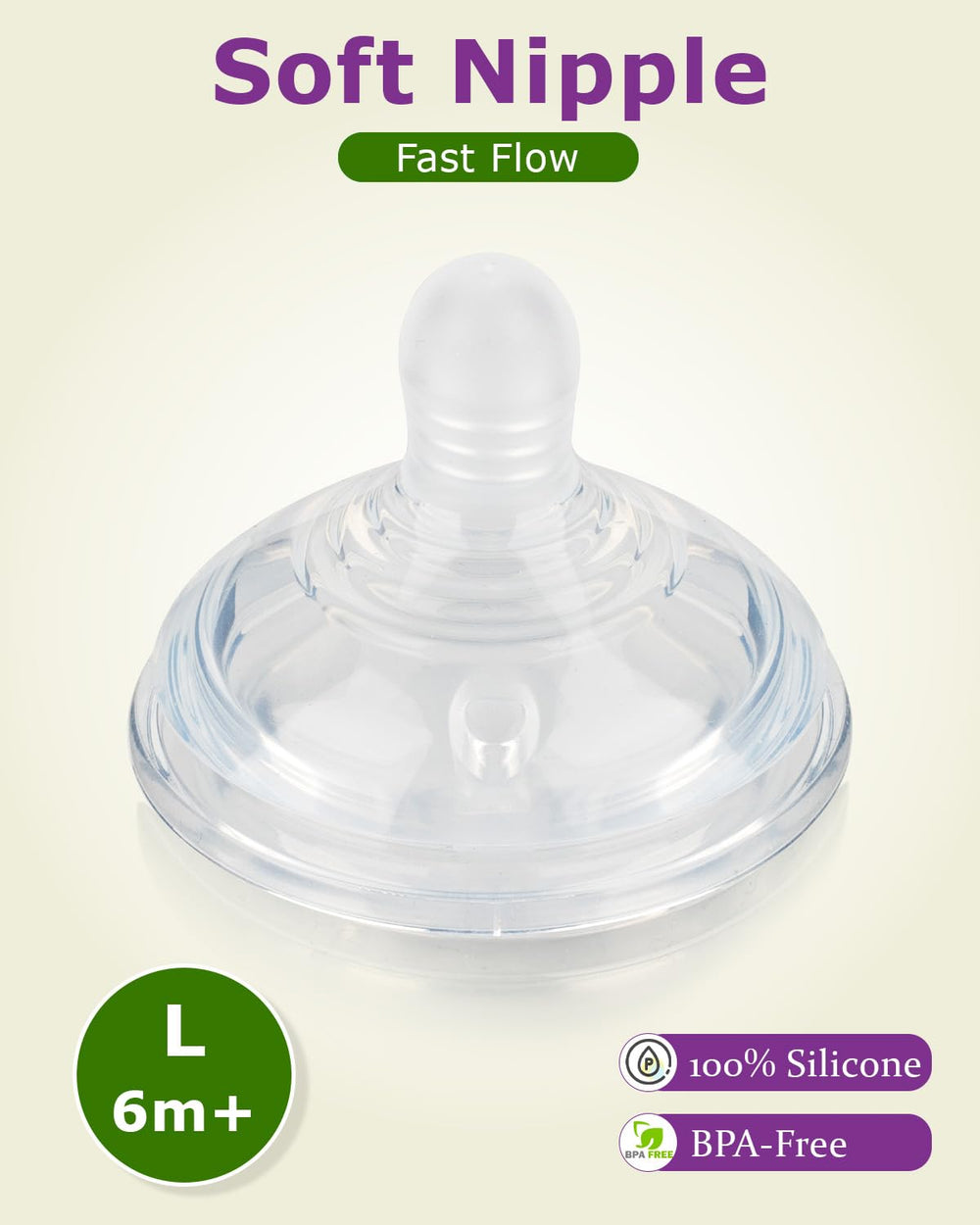 Joyfeed 6Pack medium-flow nipple showing steady feeding pace