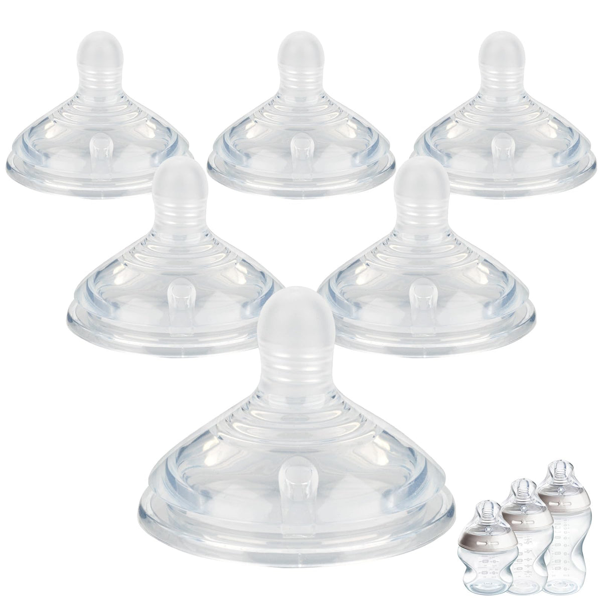 Joyfeed 6Pack slow-flow nipple closeup for calm gradual feeding