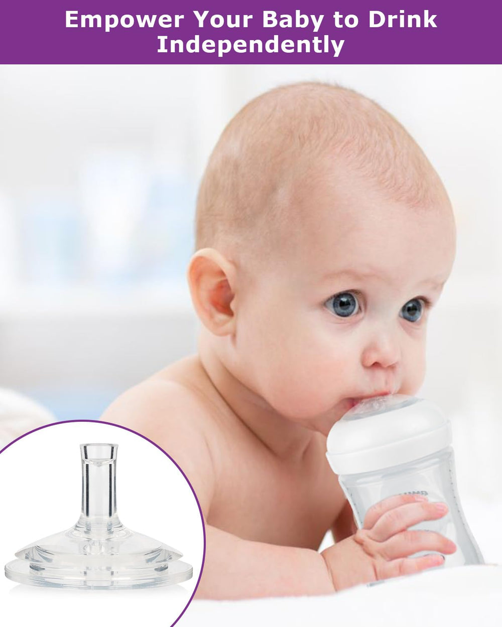Joyfeed silicone nipple designed for comfortable sipping and reduced gum discomfort.