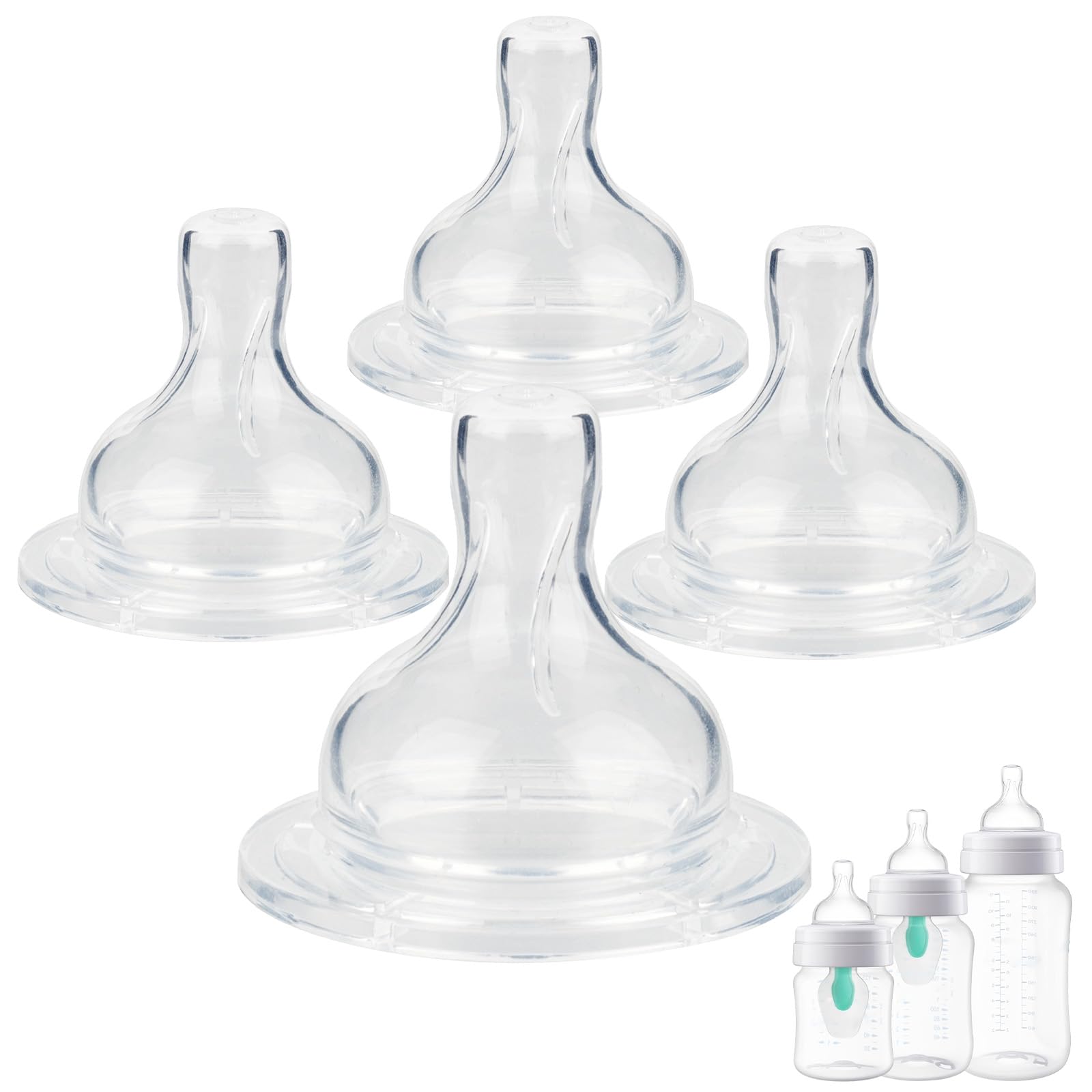 Joyfeed silicone nipple Size 3 fast-flow close-up showing steady feeding pace