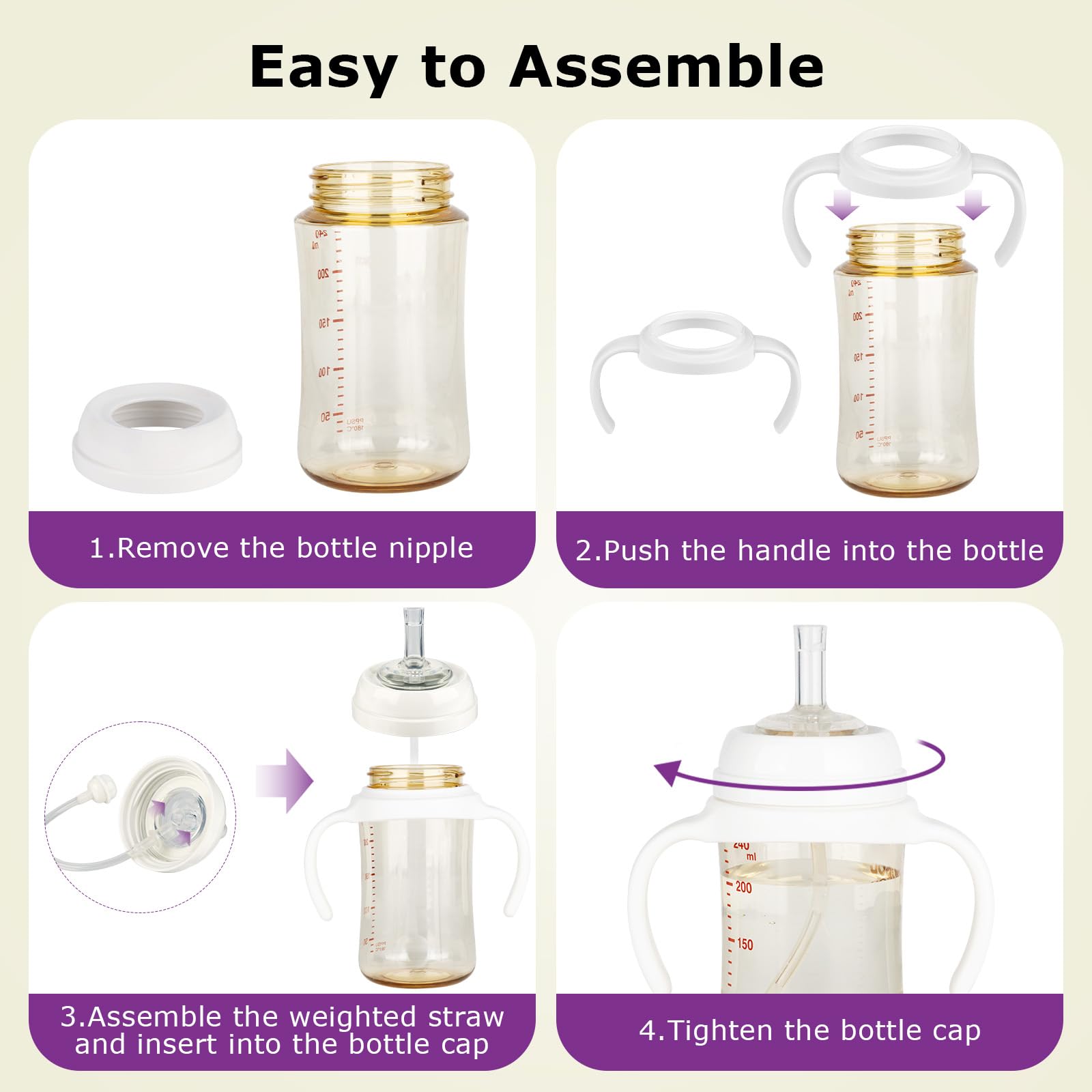 Joyfeed cleaning brush included for simple bottle-to-cup maintenance.