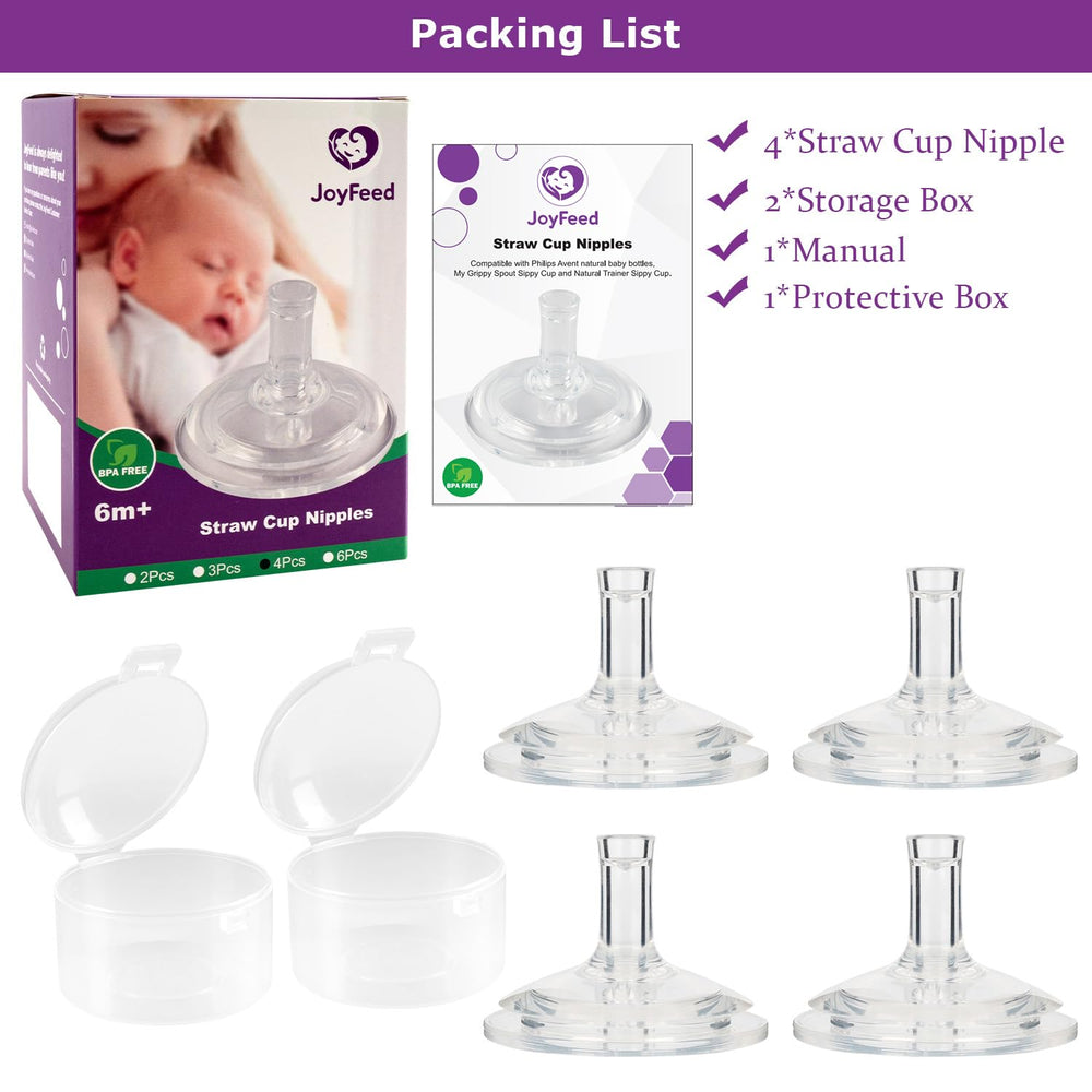 Joyfeed compatible with Philips Avent natural bottles and My Grippy Spout cups for flexibility.