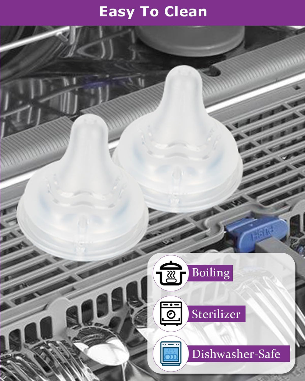 Joyfeed Meudim Flow nipples for 3m+ six-count pack overview