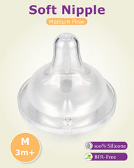 Joyfeed nipple anti-colic vent system reducing air intake for calmer feeds.