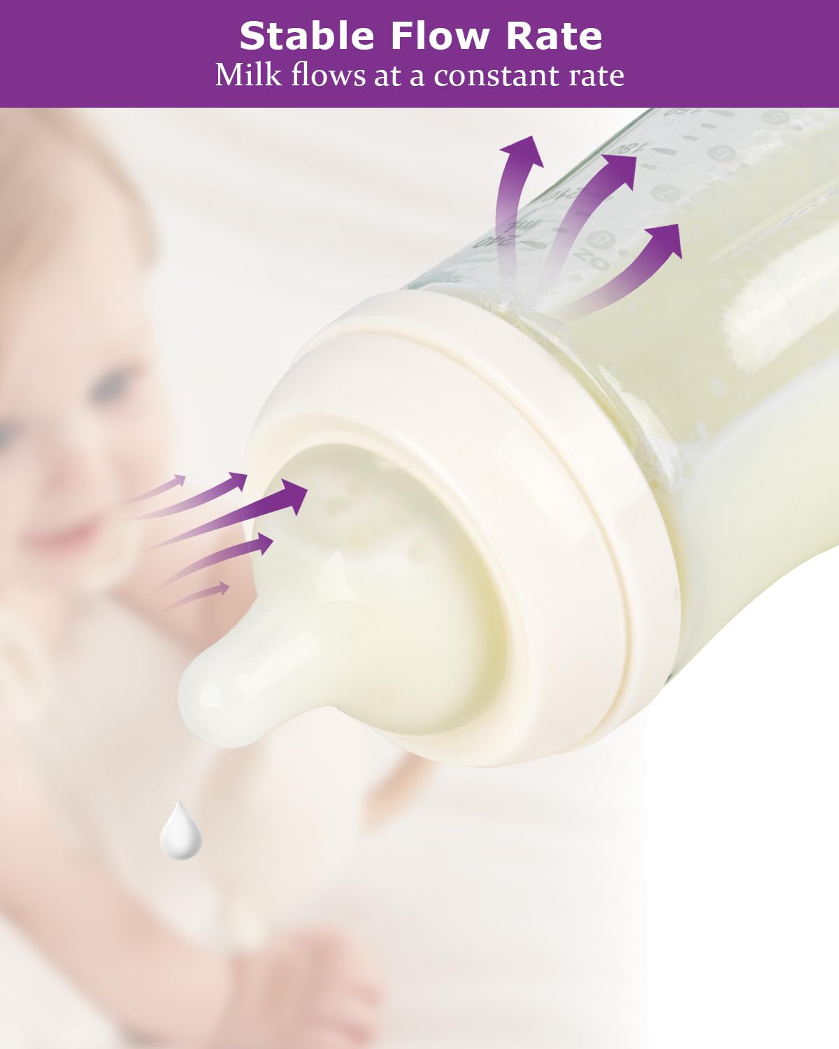Joyfeed breast-like design nipple supporting natural feeding experience.