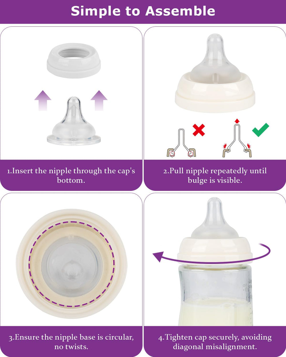 Joyfeed nipple easy to disassemble for quick cleaning.
