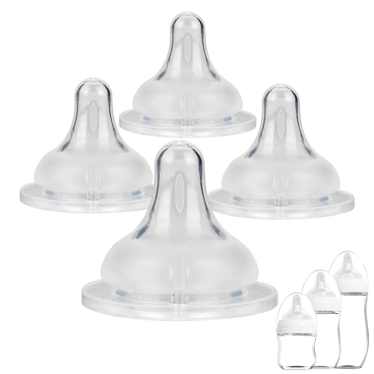 Joyfeed Meudim Flow size M nipple close-up with soft silicone for natural latch.