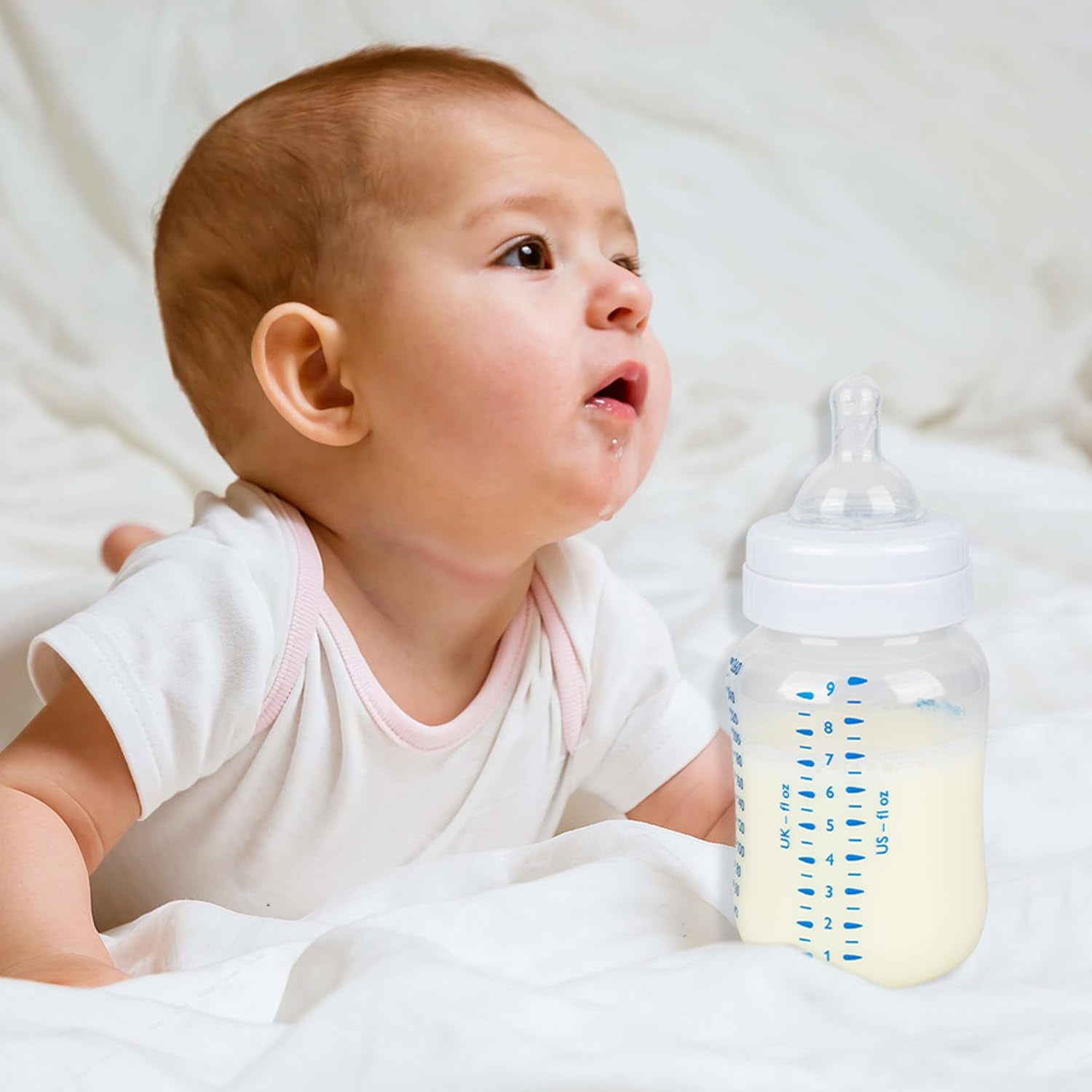 Joyfeed nipple in use during bottle feeding for smooth transition.