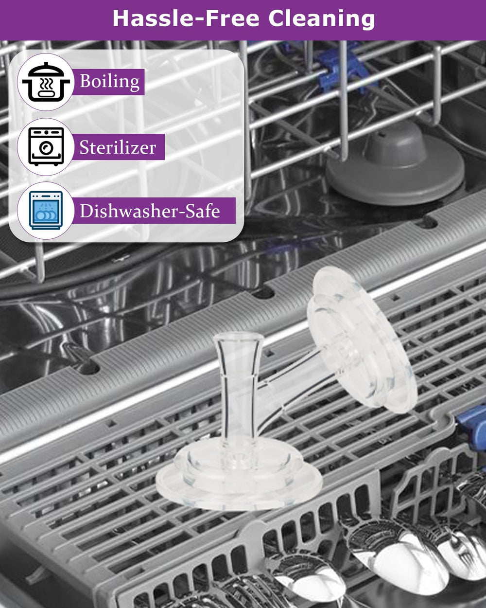 Joyfeed BPA-free silicone nipple supports safe and comfortable feeding.