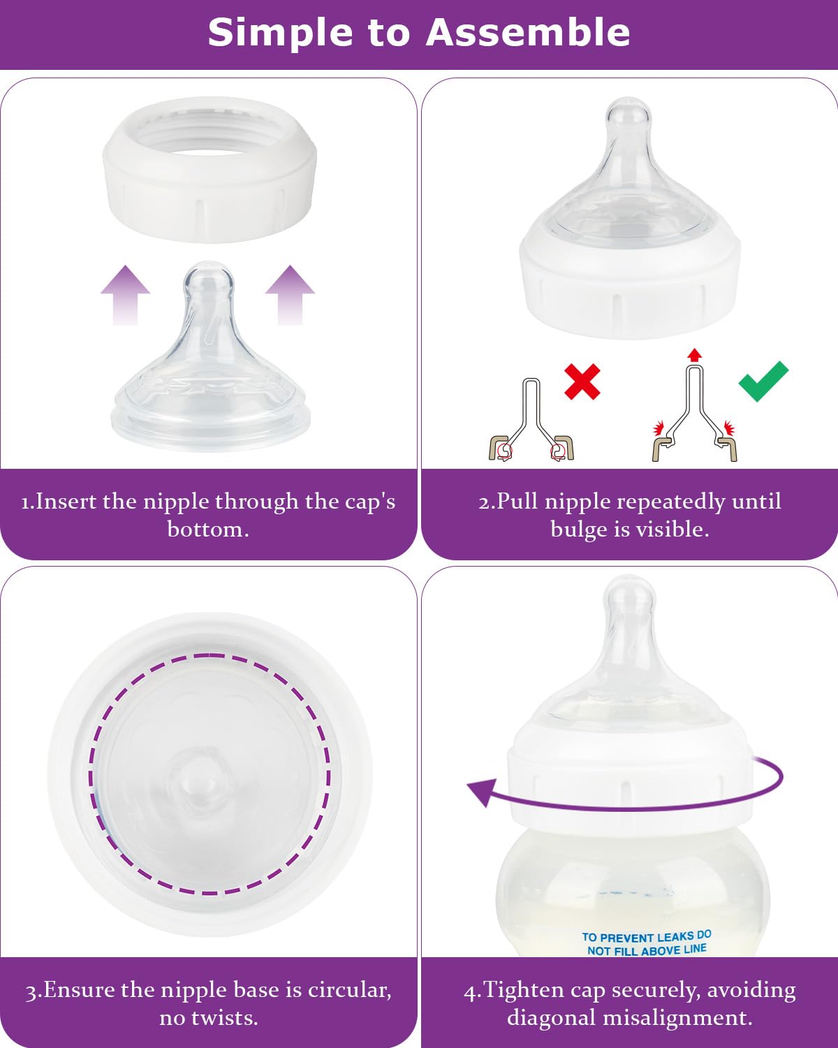 Joyfeed durable silicone nipple maintains shape through daily use.