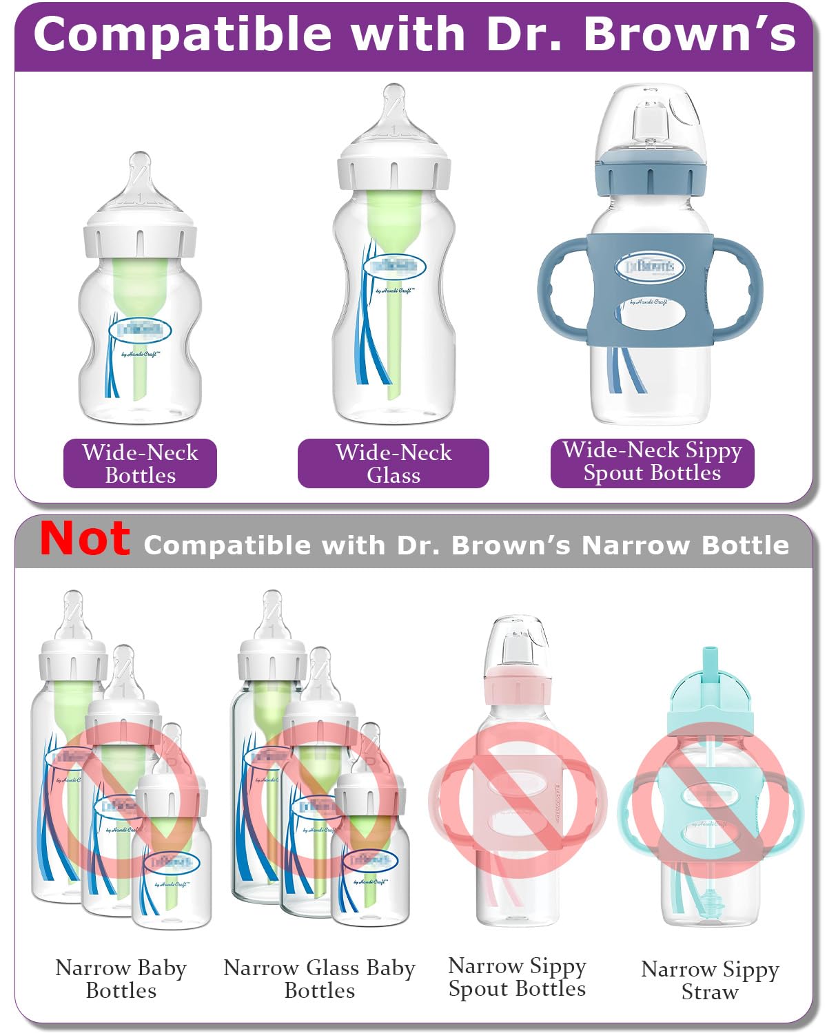Joyfeed compatible with Dr. Brown's Wide-Nick bottles for easy bottle swaps