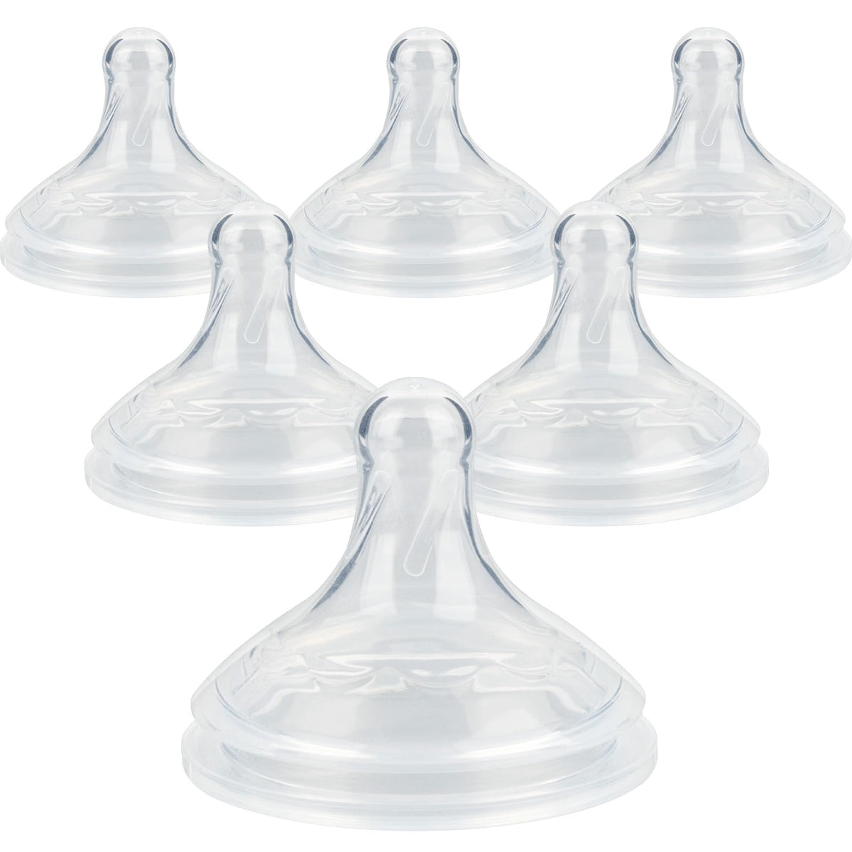 Joyfeed silicone nipple closeup showing Dr. Brown's Wide-Nick compatibility for natural latch