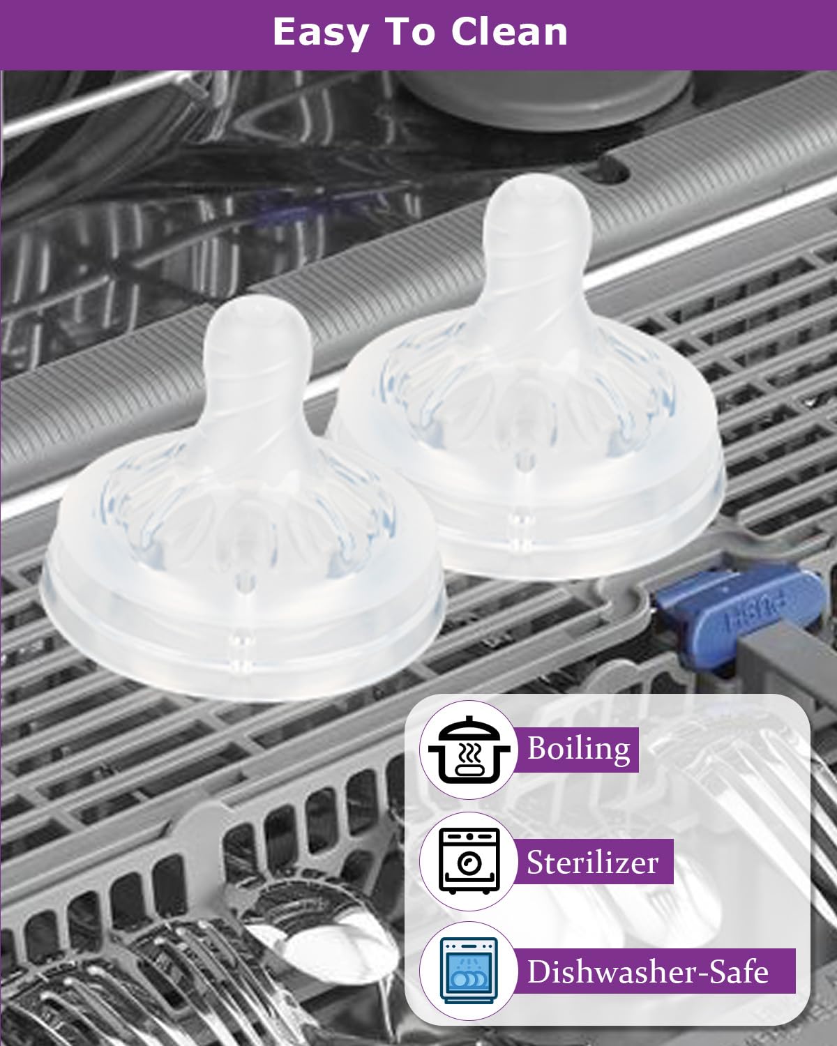 Joyfeed flat flow option supports steady feeding during growth spurts.