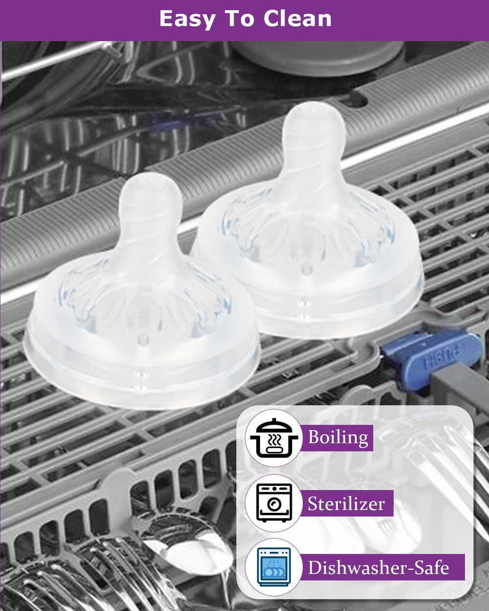 Joyfeed flat flow option supports steady feeding during growth spurts.