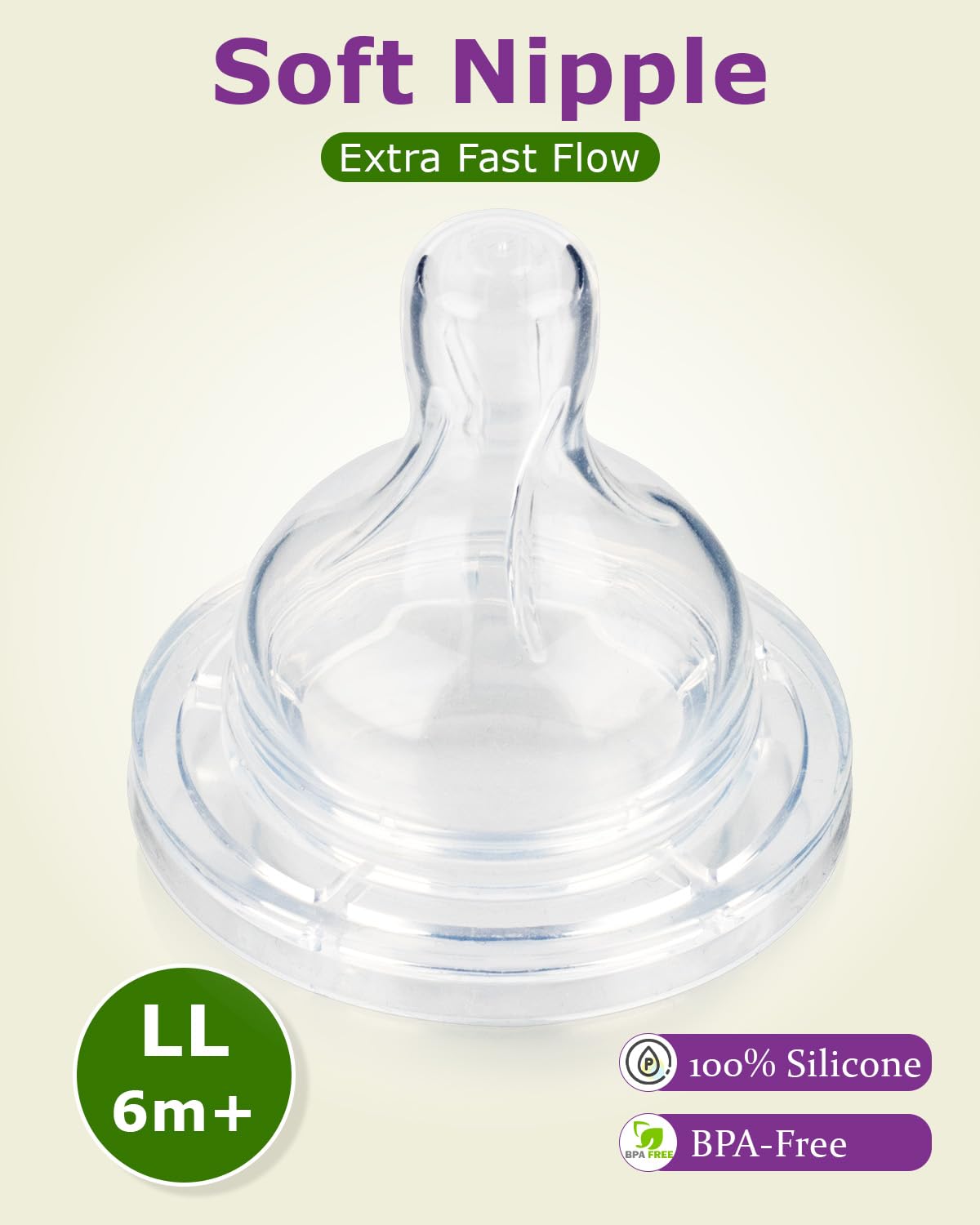 Joyfeed nipple on MAM bottle demonstrates Easy Start compatibility for smooth feeding