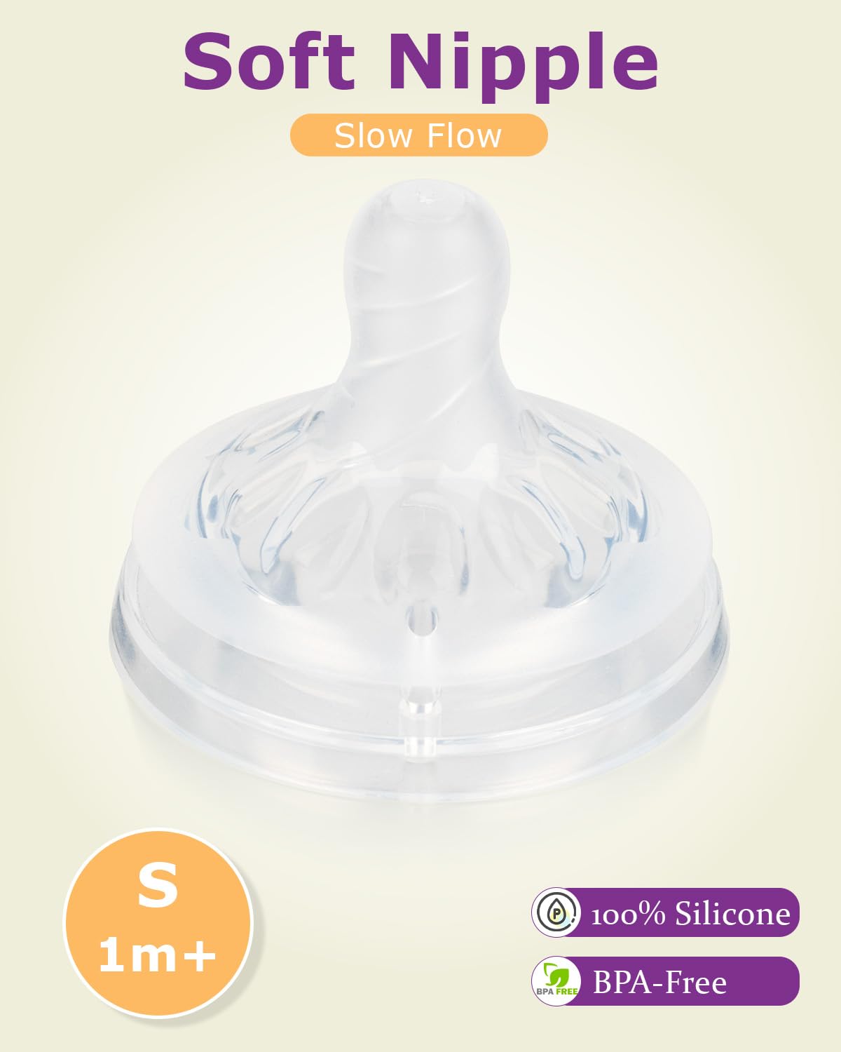 Joyfeed silicone nipple for Philips Avent Natural, size 4 flow for growing babies