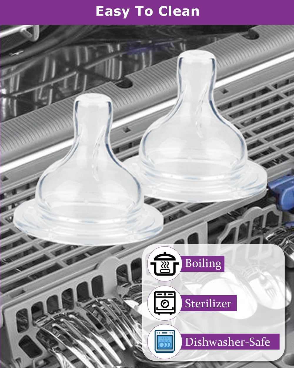 Joyfeed replacement pack shows four nipples for growing babies