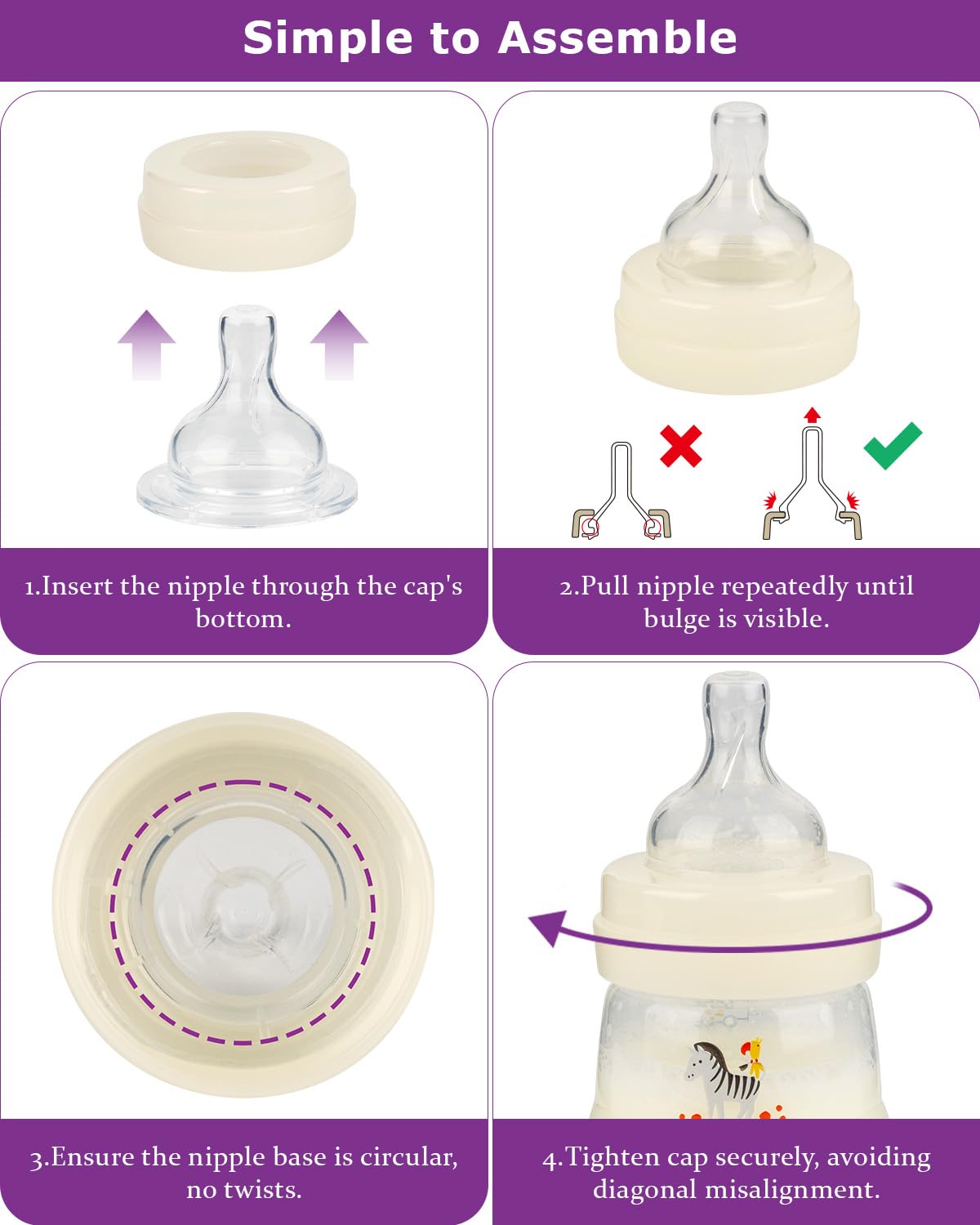 Joyfeed nipple flow options in size 3 support gradual feeding pace