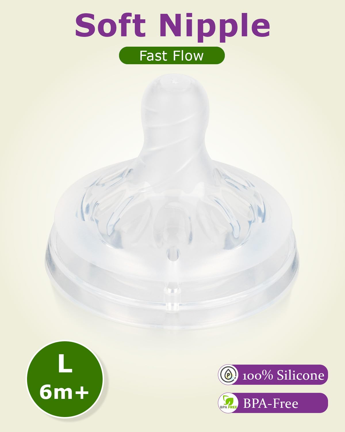 Joyfeed soft silicone close-up showing ultra-soft material for gentle gums.
